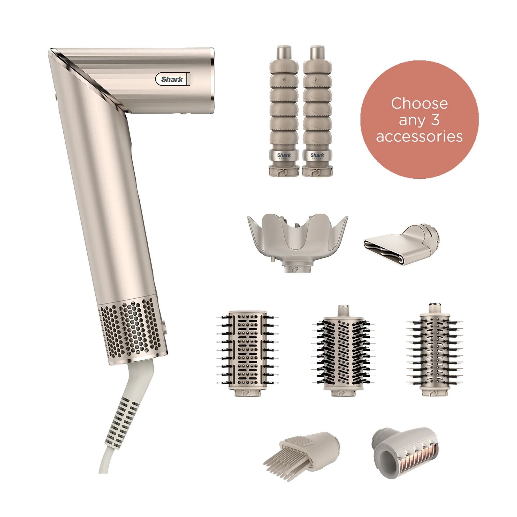 Shark FlexStyle Hair Dryer & Styler with No-Heat Damage | Stone